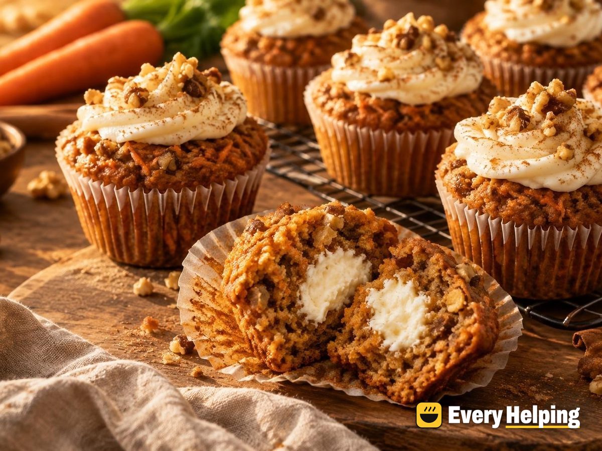 Carrot Cupcakes with Vanilla Cream Filling