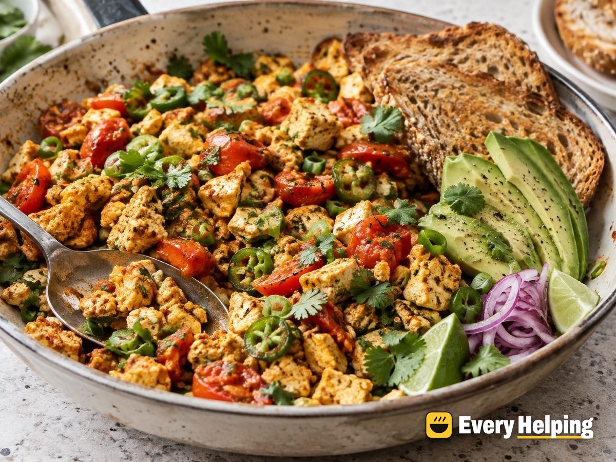 Smoky Mexican-Style Tofu Scramble with Cilantro Toast