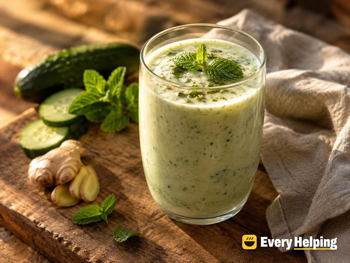 Salted Cucumber Ginger Mint Tofu Lassi