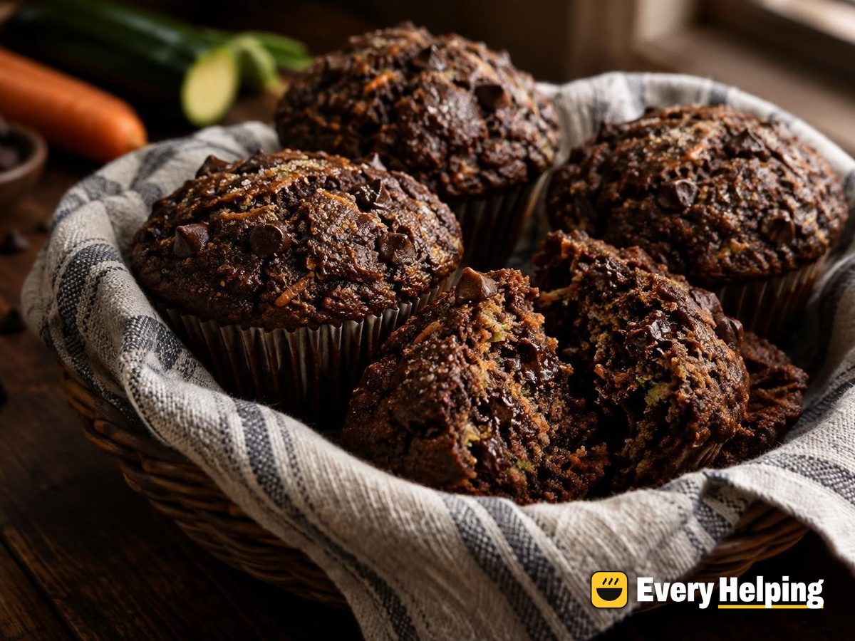 Double Chocolate Carrot-Zucchini Muffins
