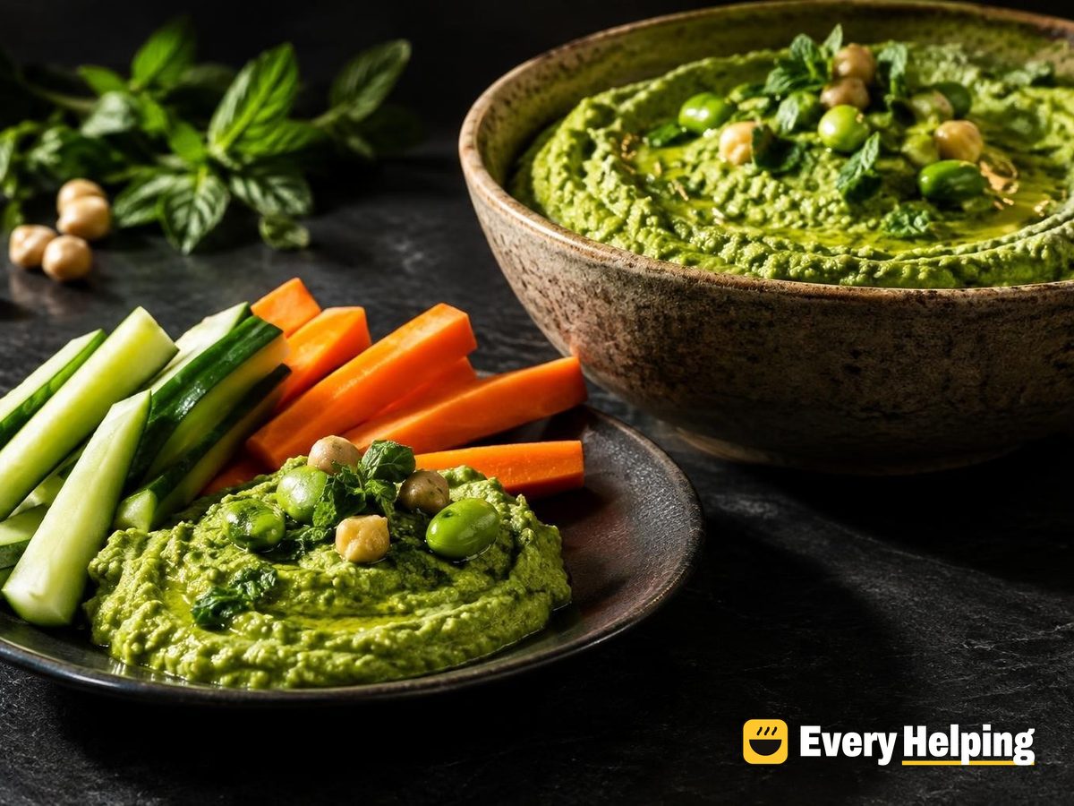Green Herb Edamame Chickpea Hummus