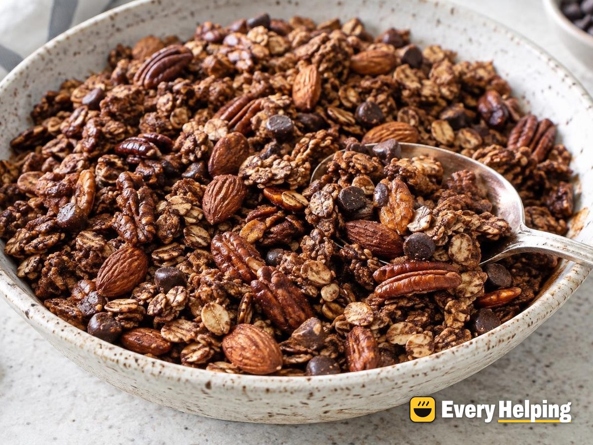 Cocoa Almond Granola with Cinnamon and Pecans