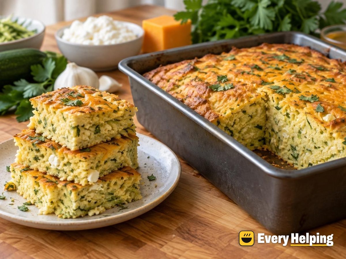 Zucchini Ricotta Garlic Parsley Cornbread