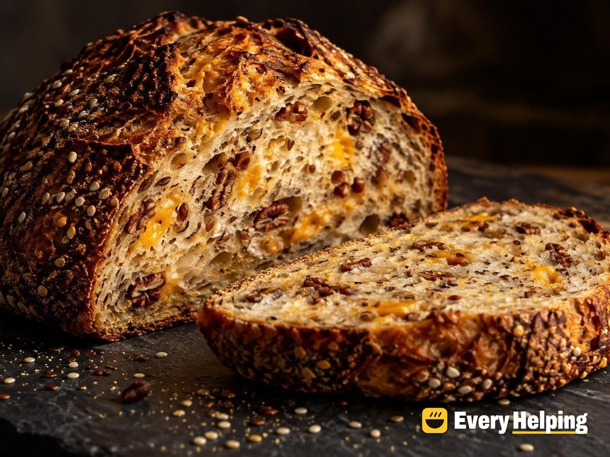 Sharp Cheddar Pecan Seeded Sourdough Boule