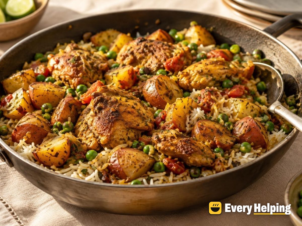 Dry Spiced Chicken and Potato Curry