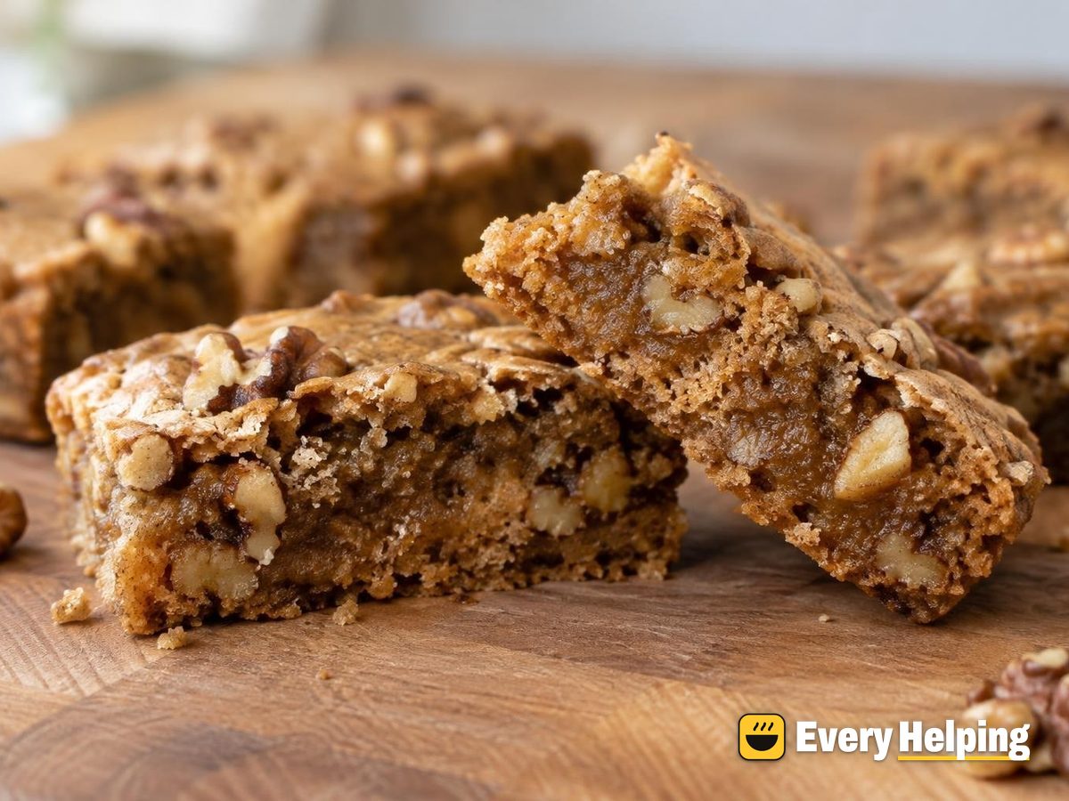 Brown Butter Chai-Spiced Walnut Blondies