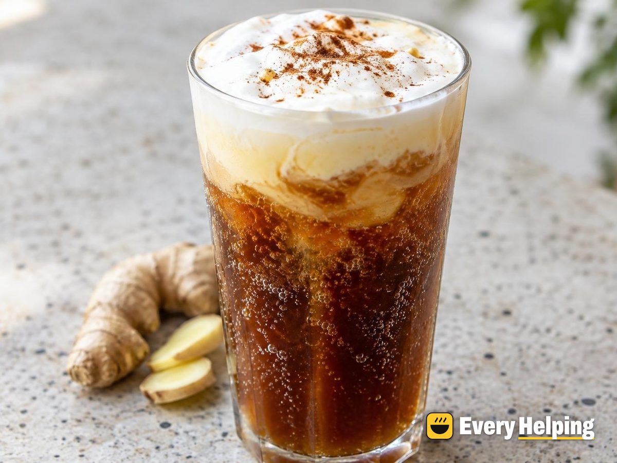 Sparkling Gingerbread Americano with Coconut Float
