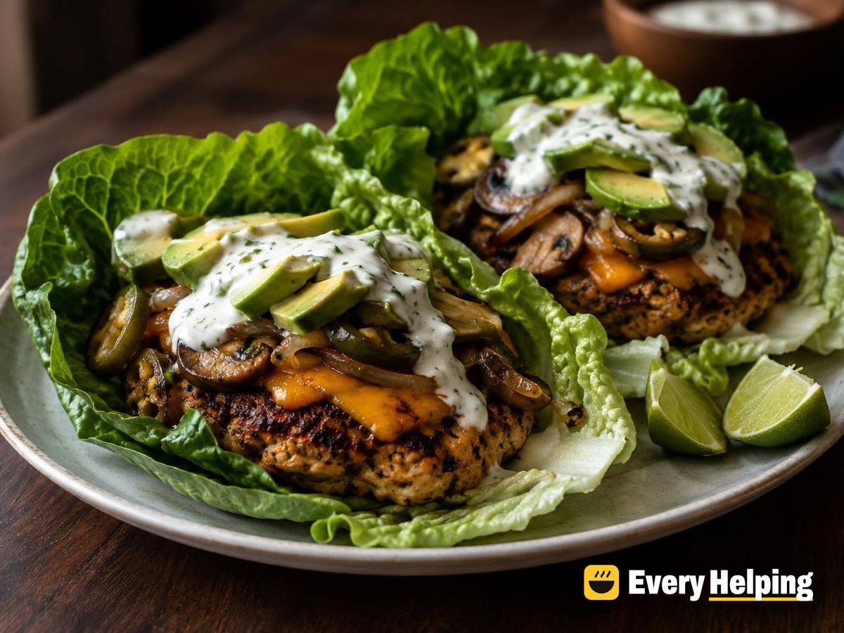 Southwest Chicken Smash Burgers in Lettuce