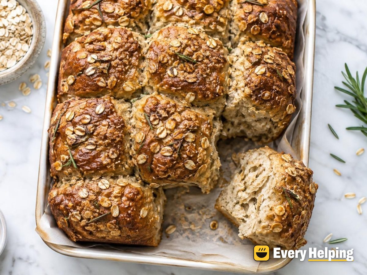 Maple Oat Porridge Pull-Apart Rolls with Rosemary