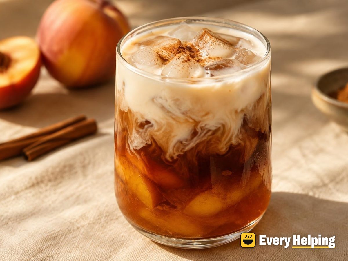 Cinnamon Peach Almond Milk Iced Tea