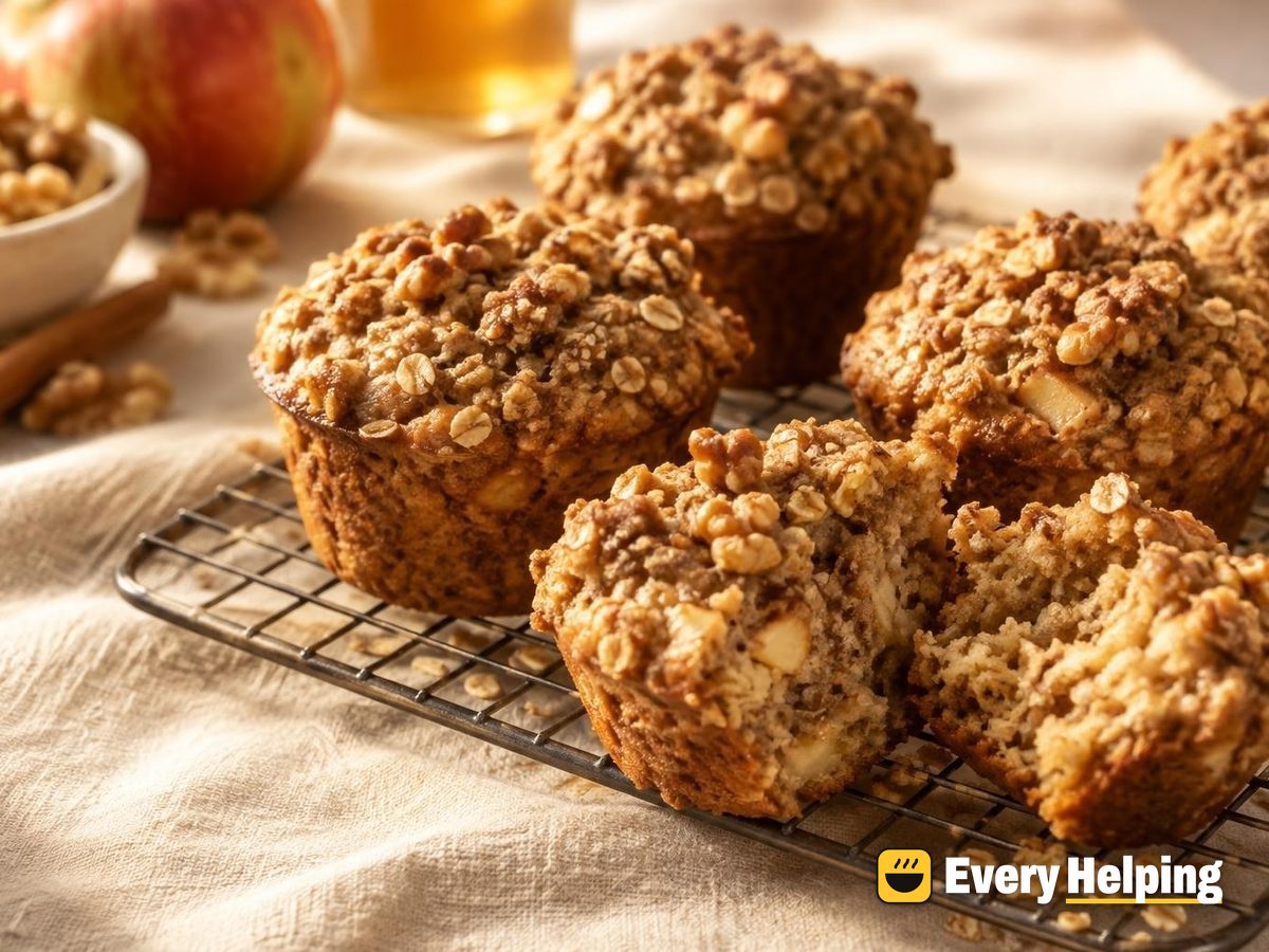 Cardamom Apple Walnut Soaked-Oat Muffins