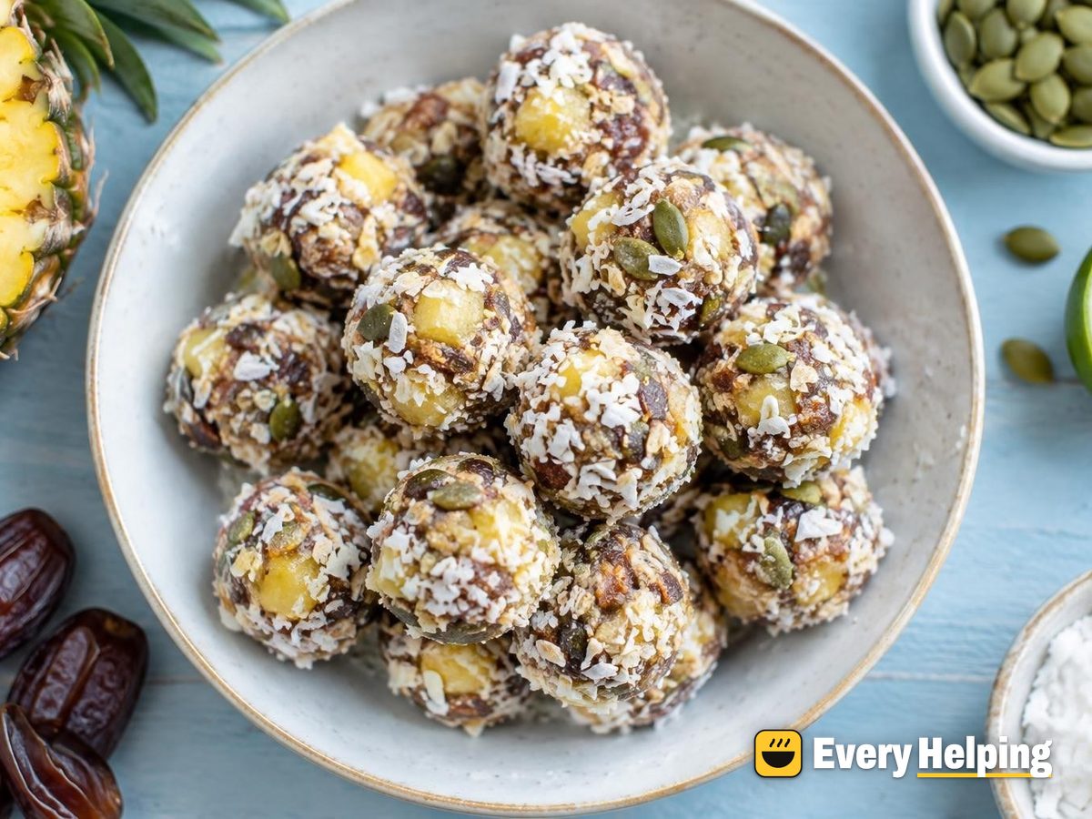 Piña Colada Pineapple Date Coconut Bites