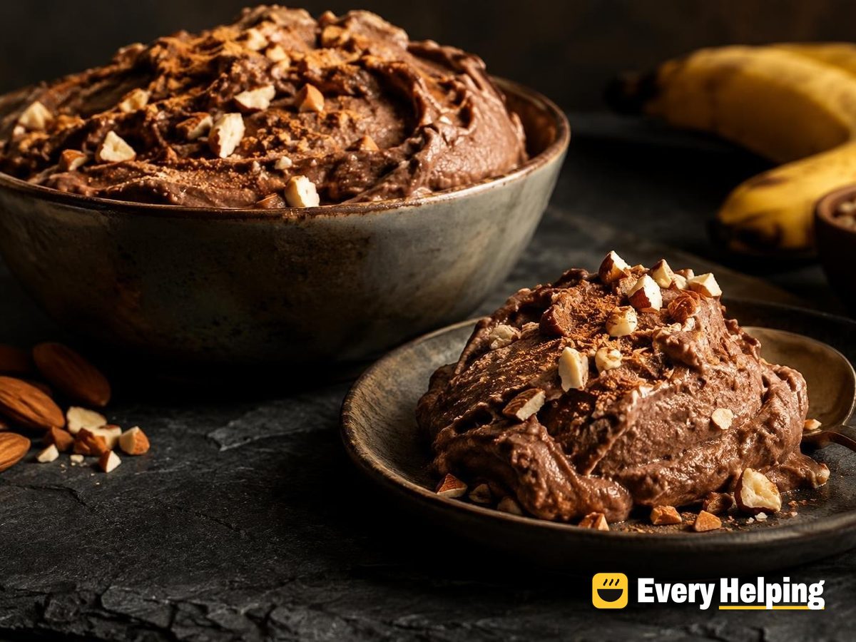 Chocolate Banana Kefir Froyo with Almond Crunch