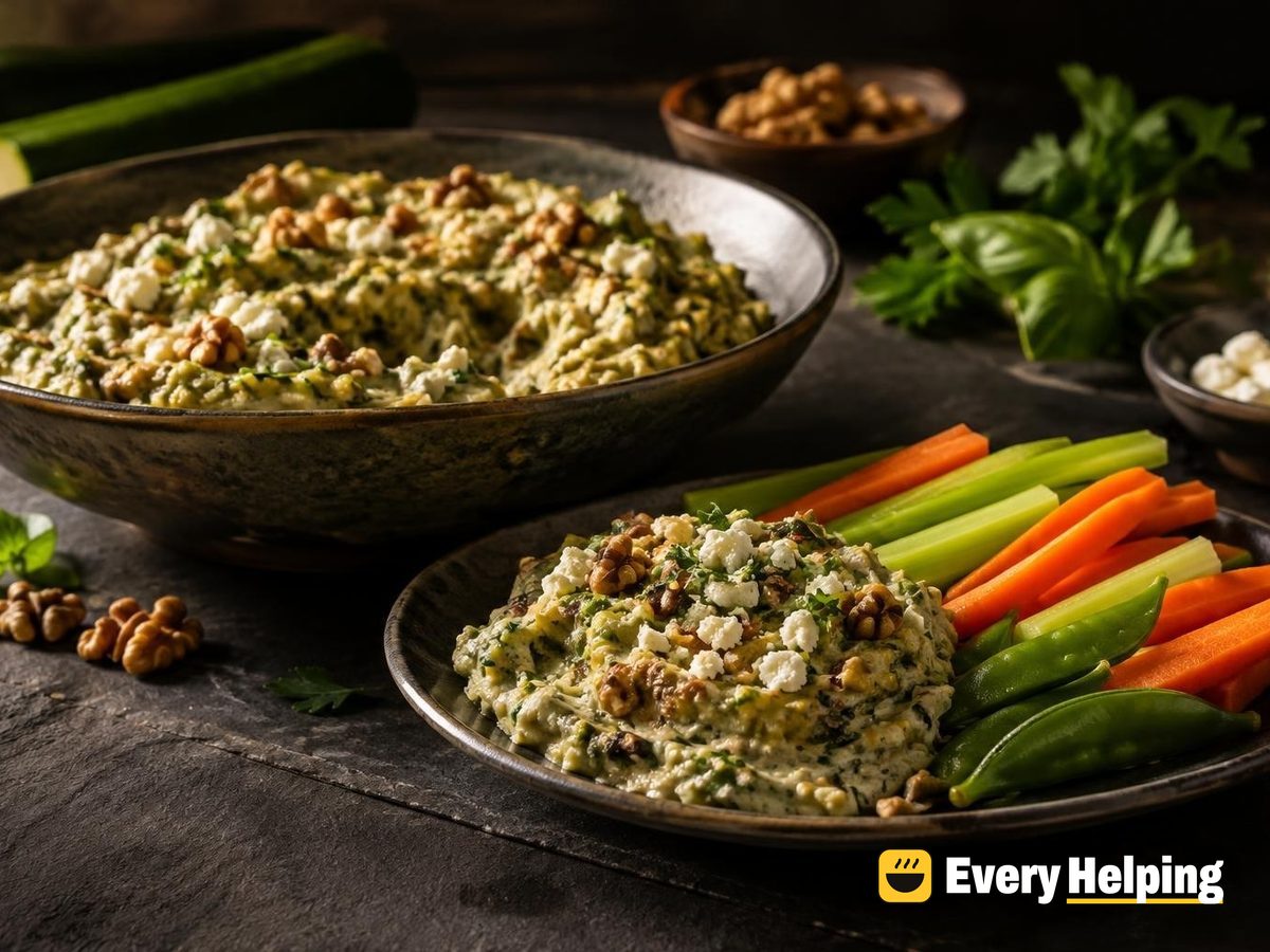 Garlic Herb Zucchini Walnut Spread with Crudités