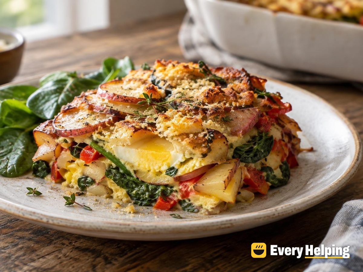 Red Potato, Leek-Style Onion and Egg Breakfast Bake