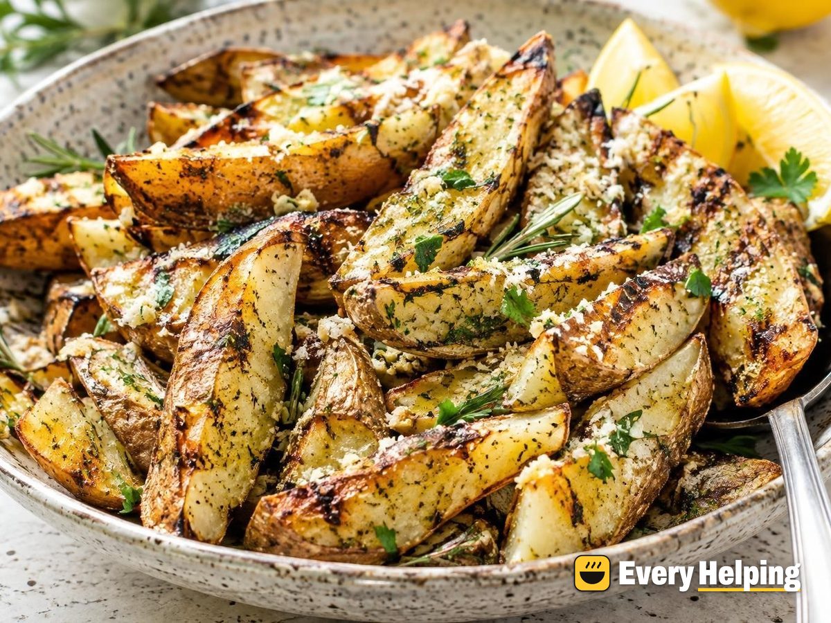 Grilled Parmesan Potato Wedges with Rosemary