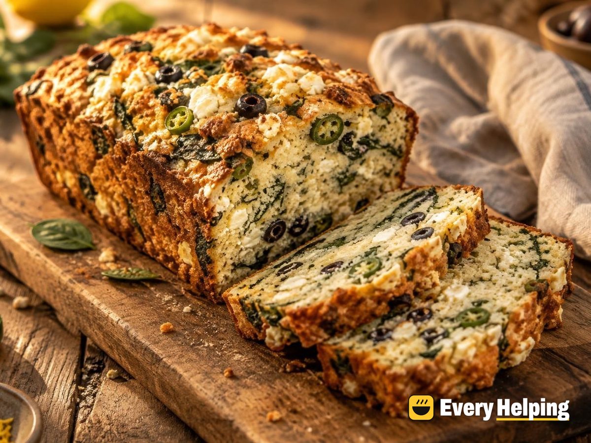 Feta, Jalapeño and Spinach Olive Loaf