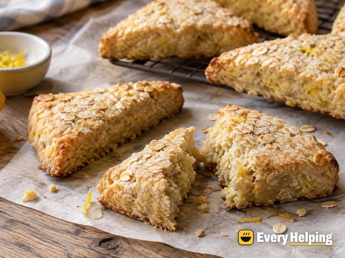 Lemon Oat Shortbread Wedges