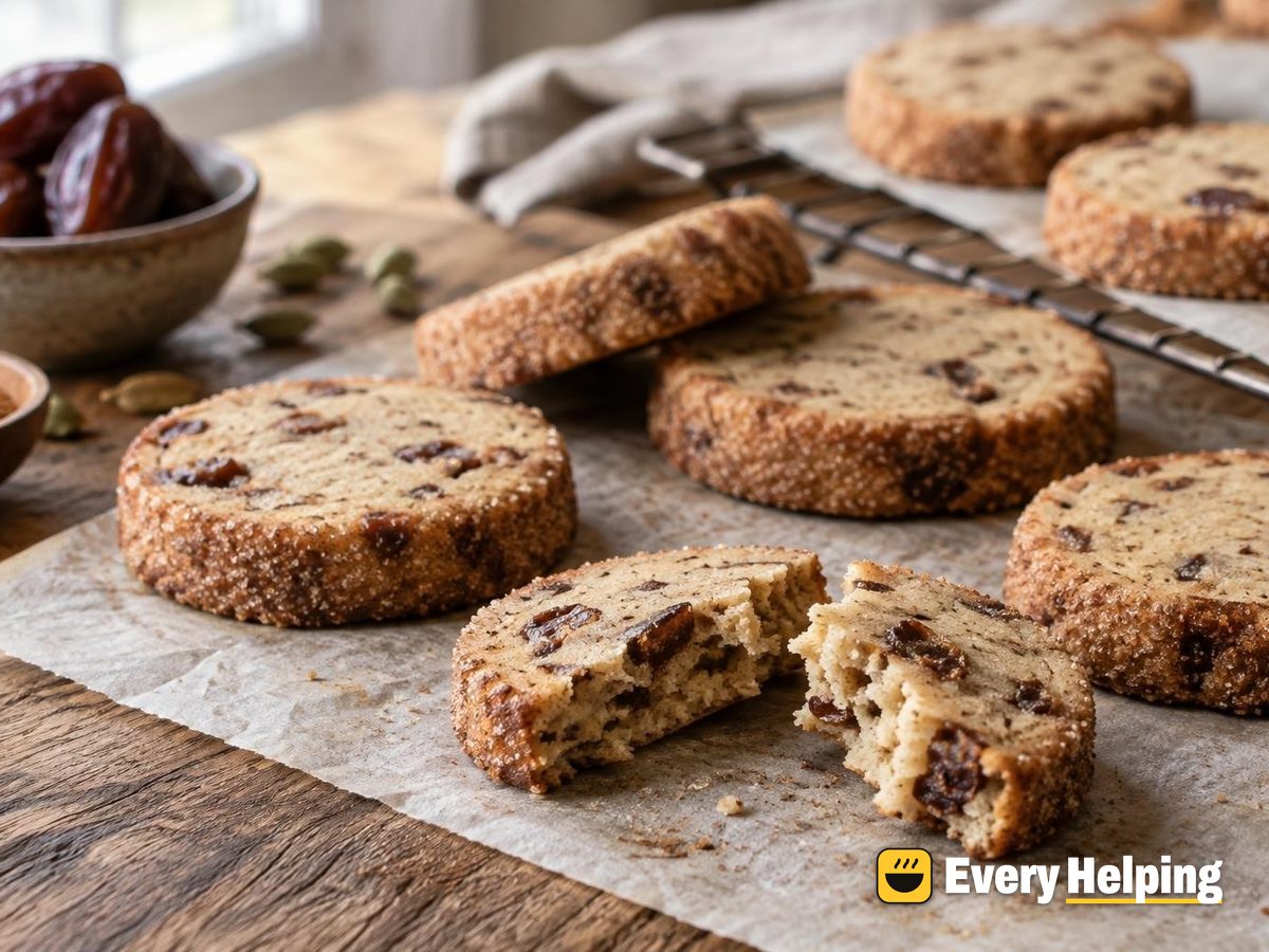 Spiced Date Cardamom Shortbread Cookies