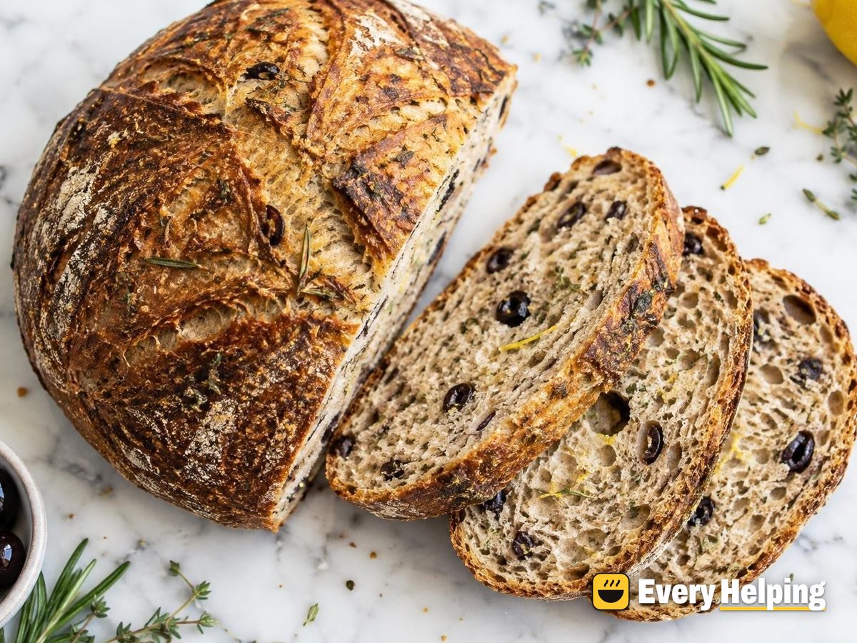 Lemon Rosemary Olive Whole Wheat Sourdough Boule