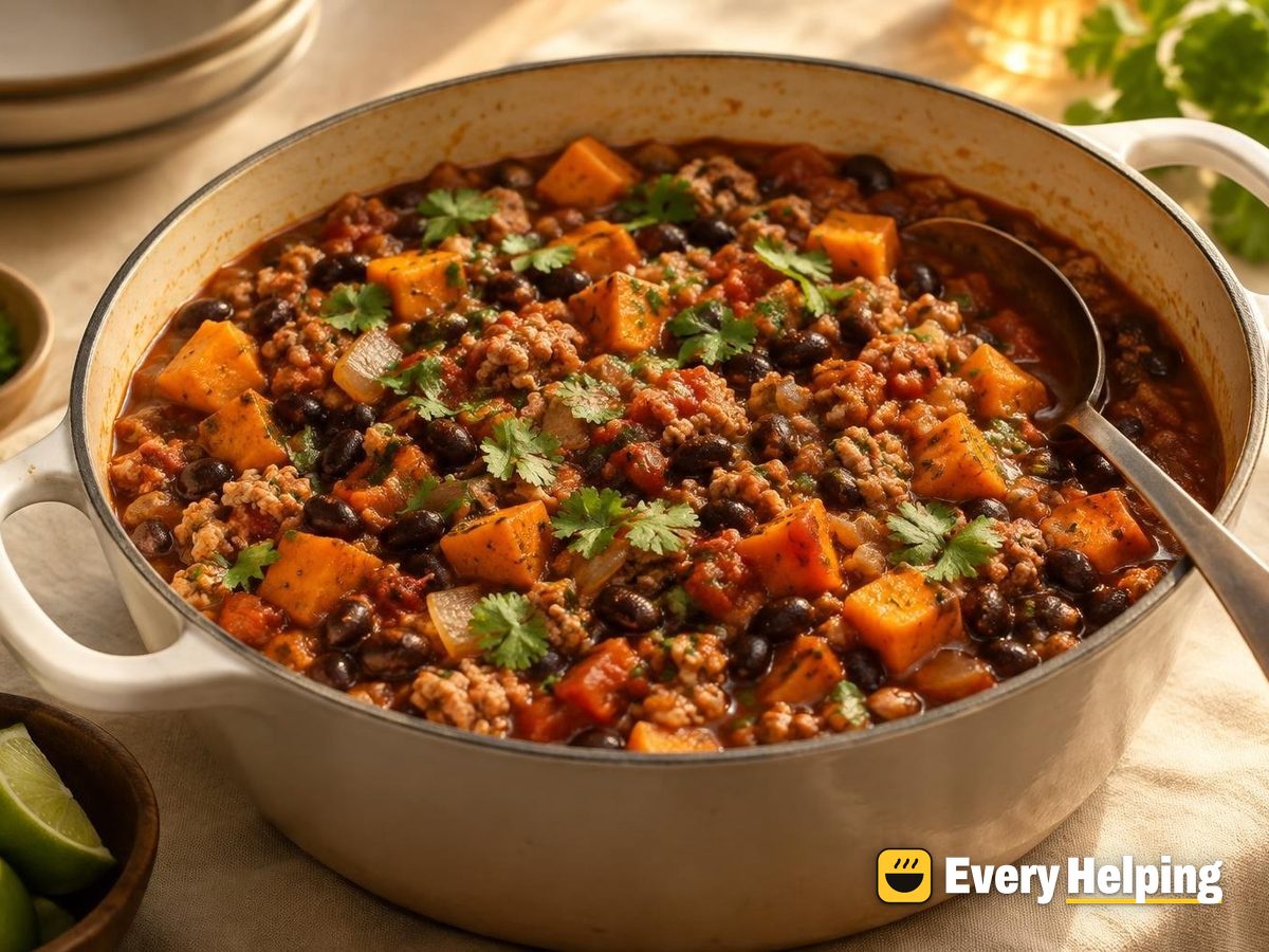 Turkey Sweet Potato Black Bean Chili