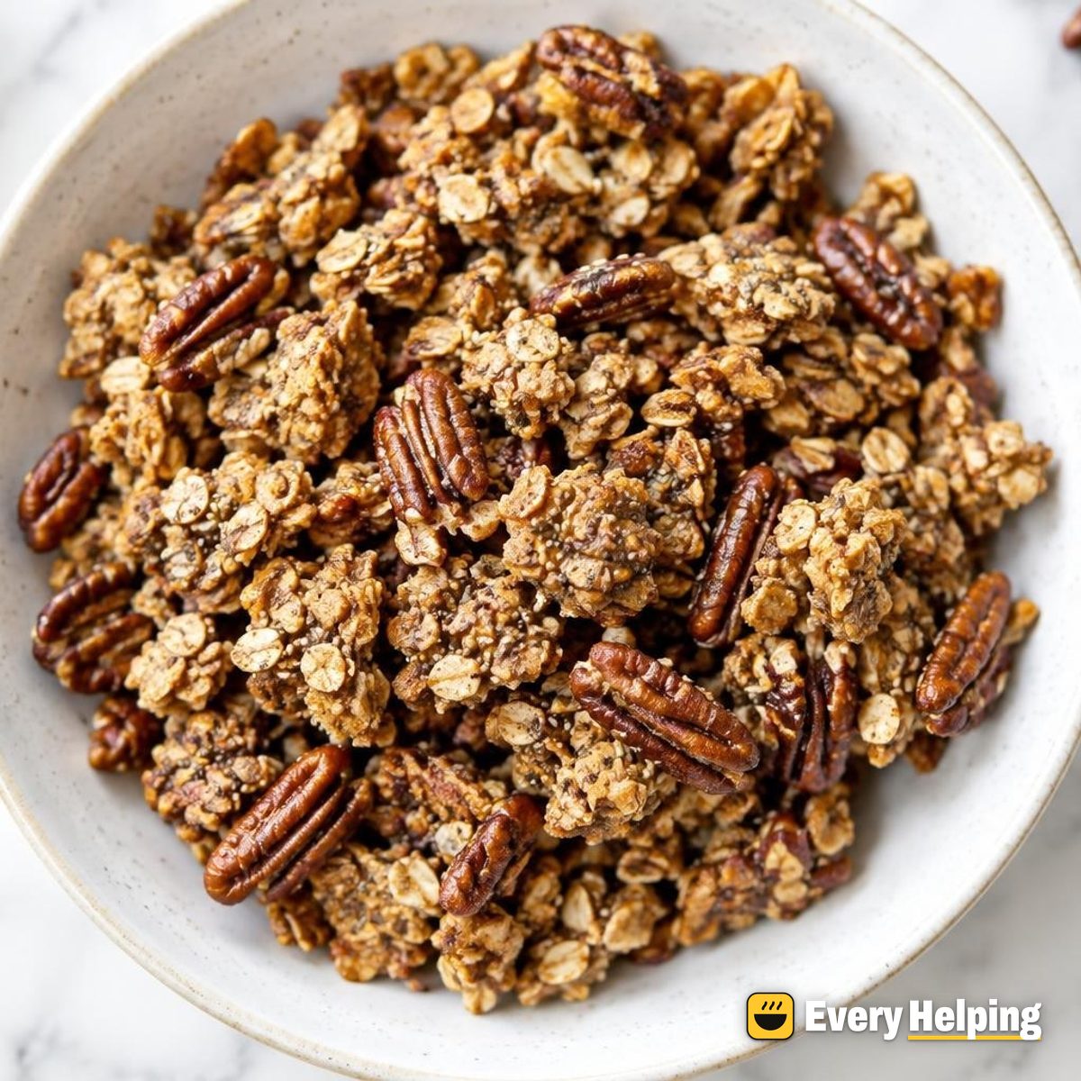 Spiced Maple Pecan Skillet Granola with Chia