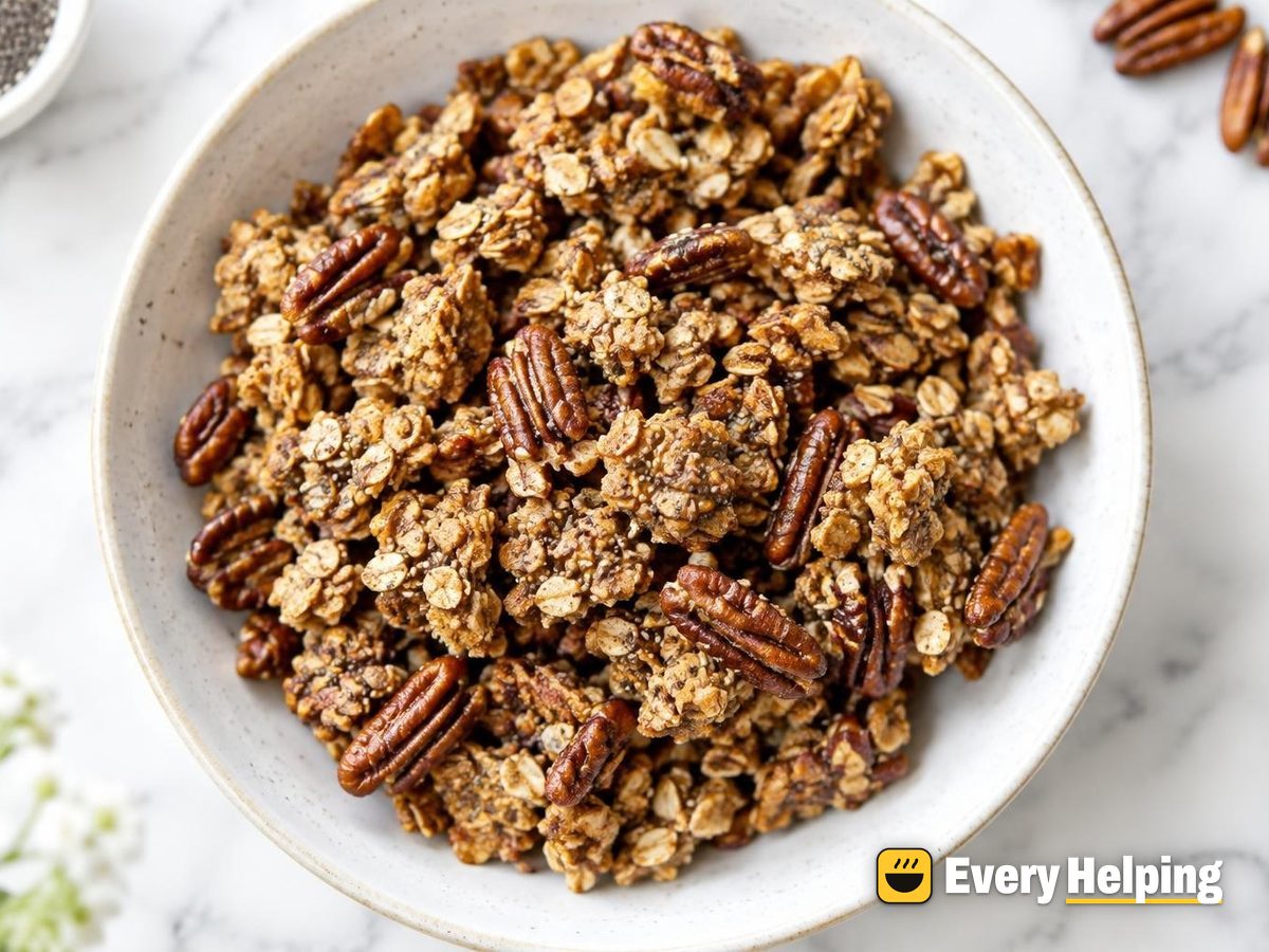 Spiced Maple Pecan Skillet Granola with Chia