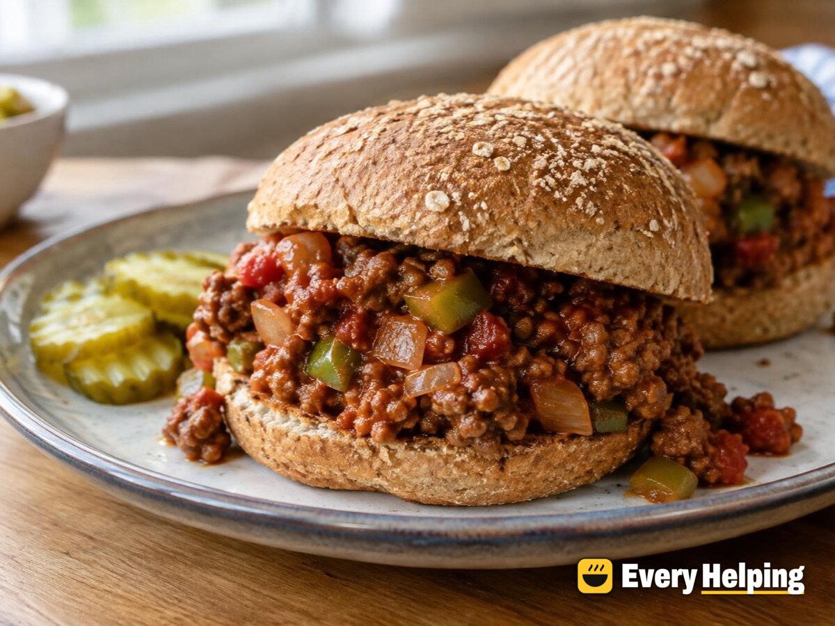 Skillet Sloppy Joes on Whole-Wheat Buns