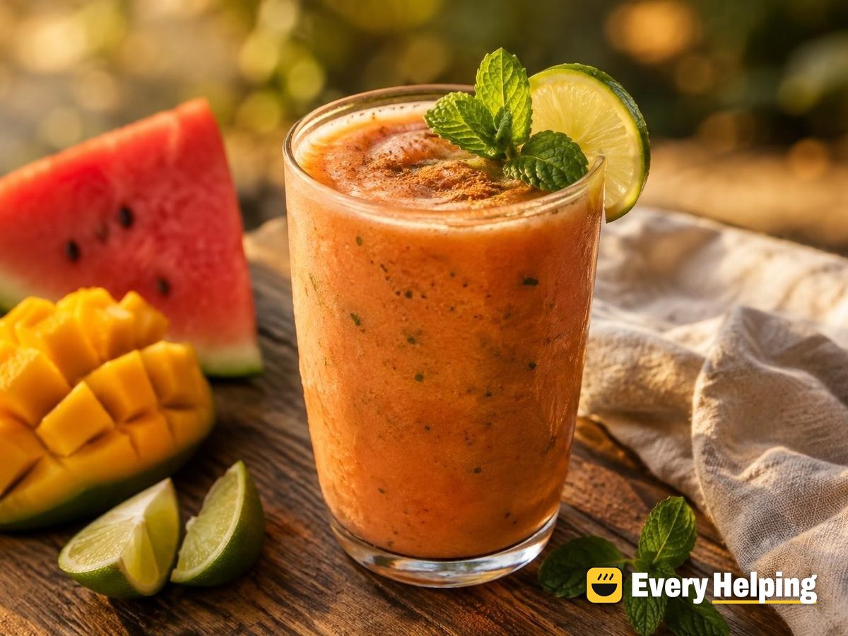 Creamy Watermelon-Mango Agua Fresca with Mint