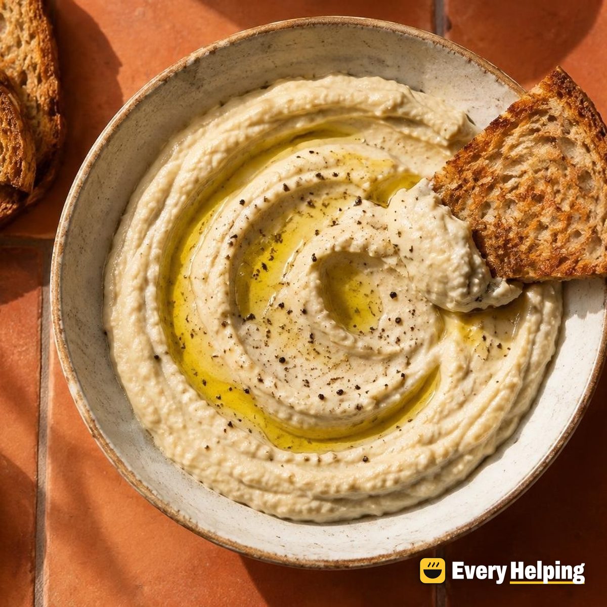 Creamy White Bean Hummus with Toast