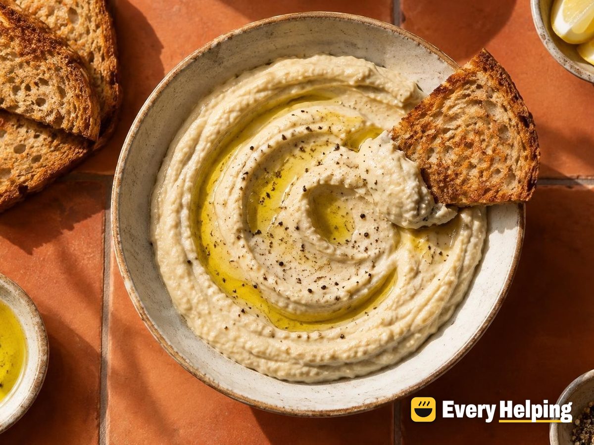 Creamy White Bean Hummus with Toast