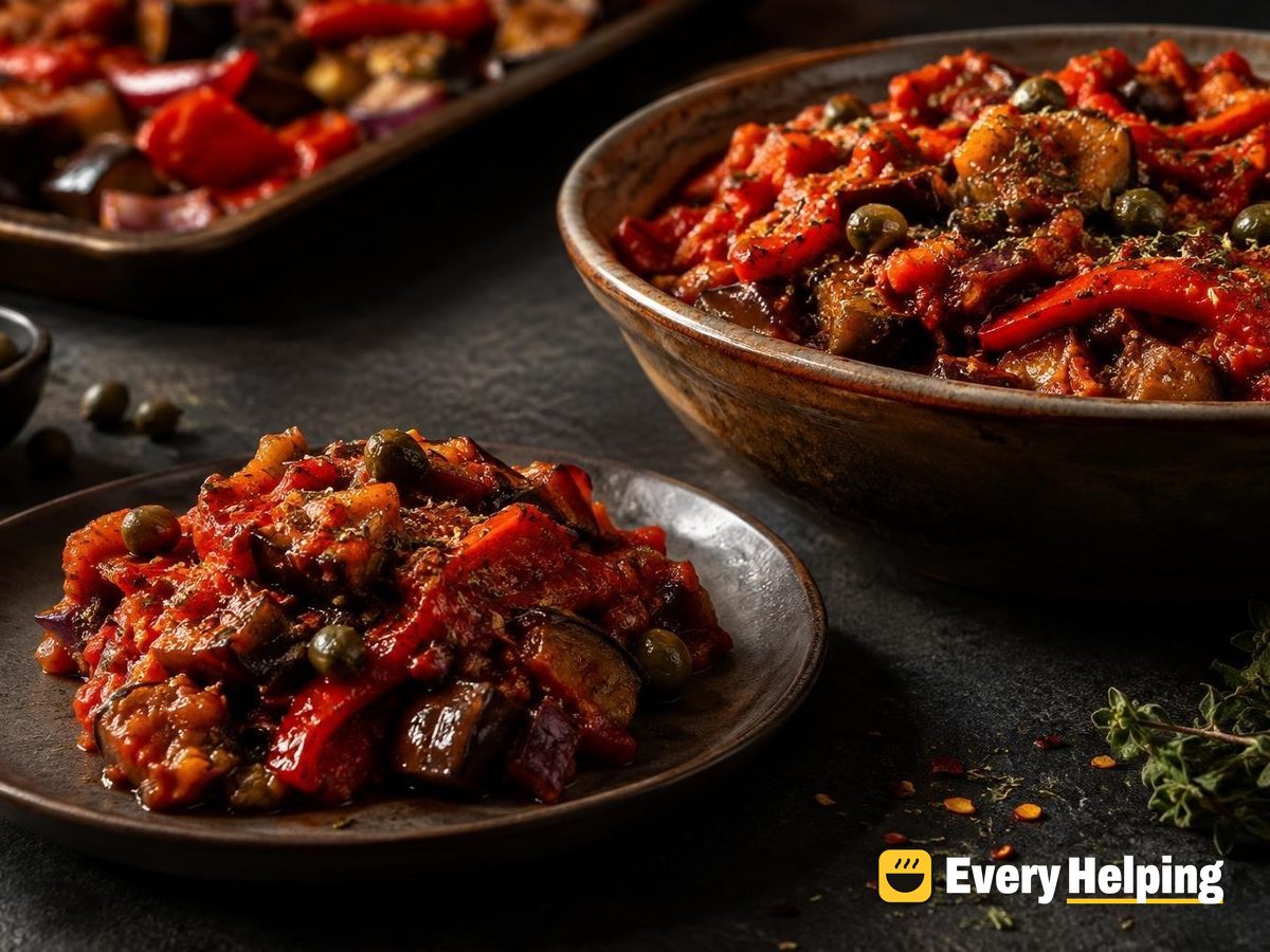 Roasted Pepper and Eggplant Sauce with Capers