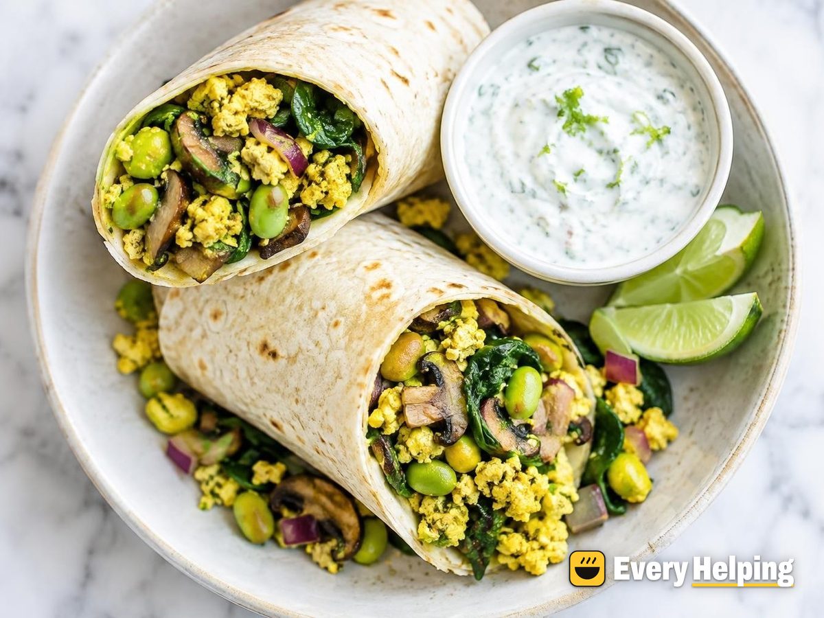 Turmeric Tofu Scramble Breakfast Burritos