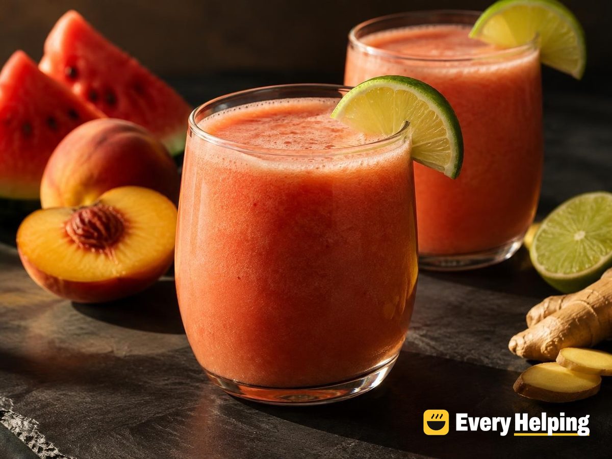 Watermelon-Peach Agua Fresca with Ginger