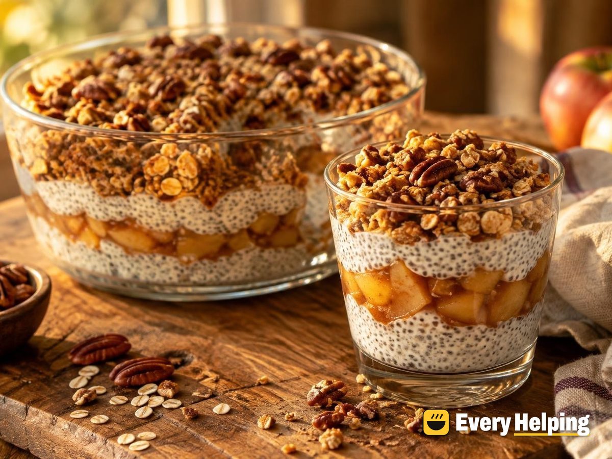 Maple Apple Chia Pudding Parfait with Pecan Crunch