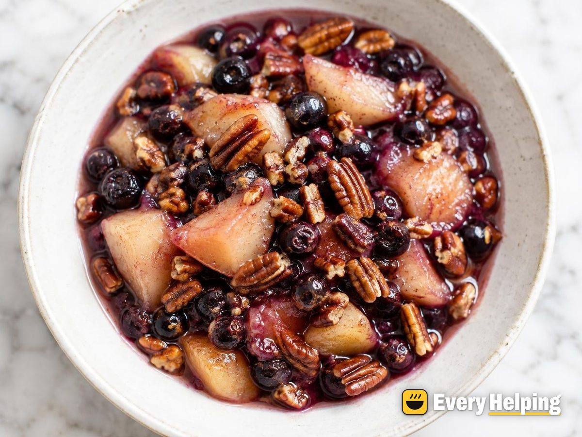 Vanilla Pear-Blueberry Compote with Toasted Pecans