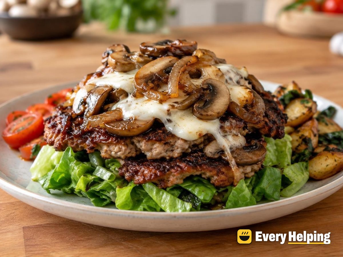 Turkey Smash Burgers with Balsamic Mushroom-Onion Pile