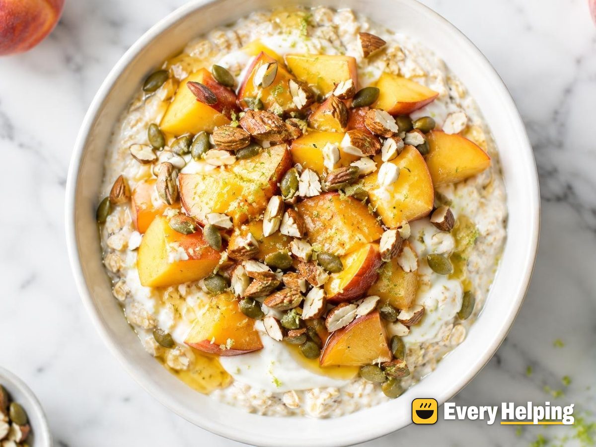 Ginger Peach Overnight Oat Parfait