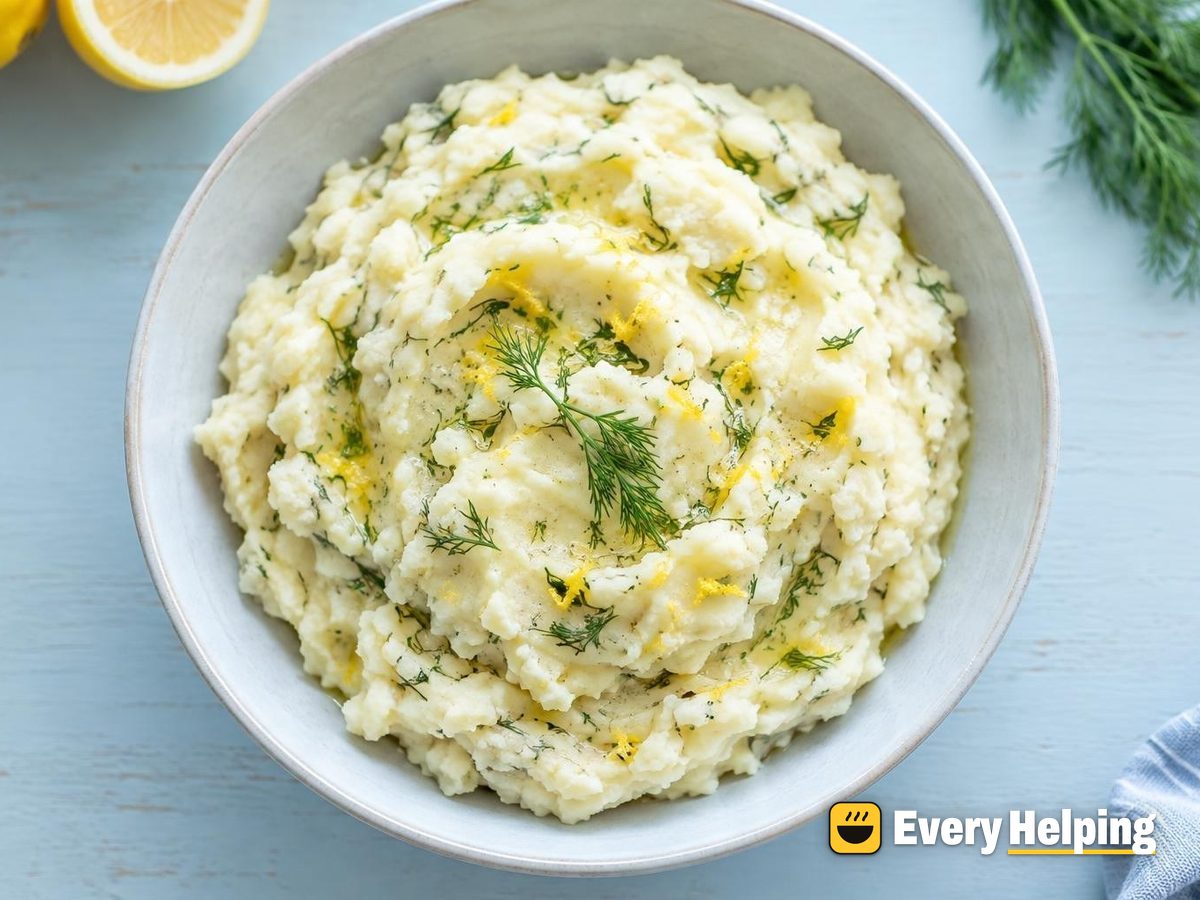 Lemony Smashed-Mash Yukon-Style Potatoes with Dill