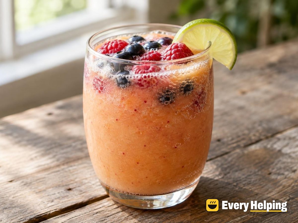 Peach Ginger Lime Sparkler with Berries
