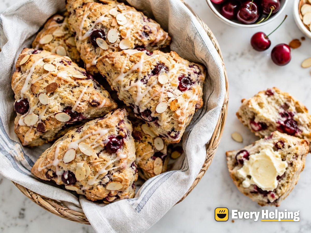 Cherry Almond Scones with Almond Glaze