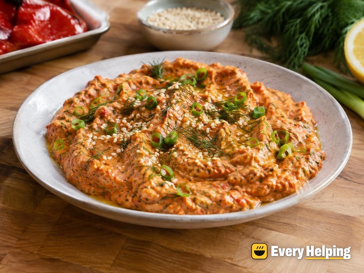 Roasted Pepper Dill Pesto with Cream Cheese