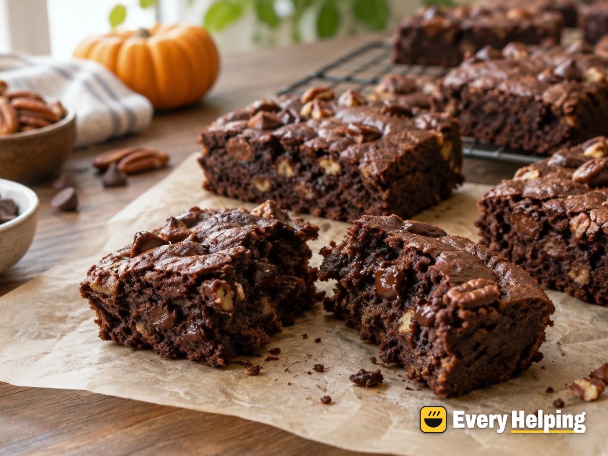 Fudgy Black Bean Pumpkin Spice Brownies
