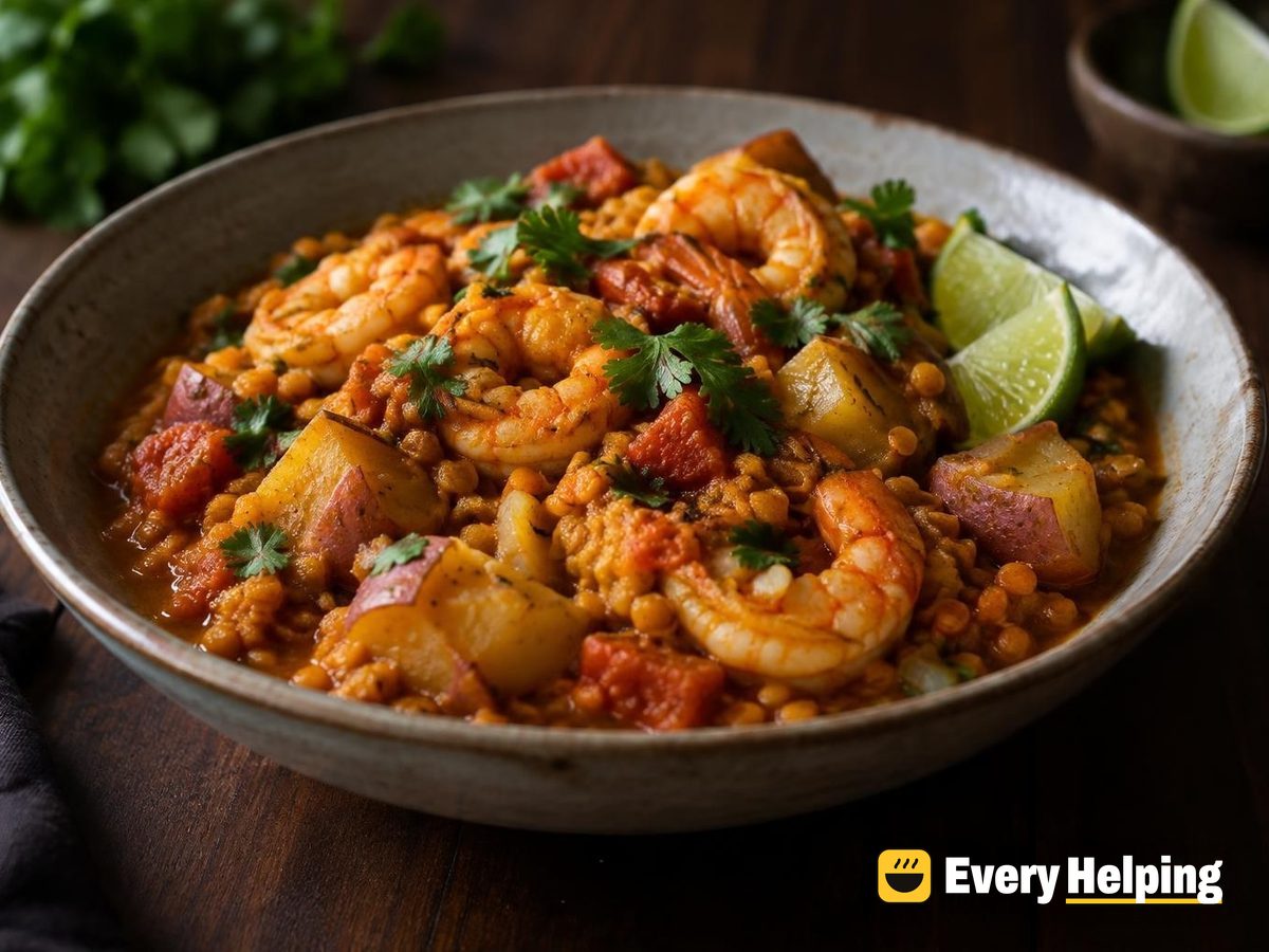 Shrimp, Red Lentil and Potato Curry
