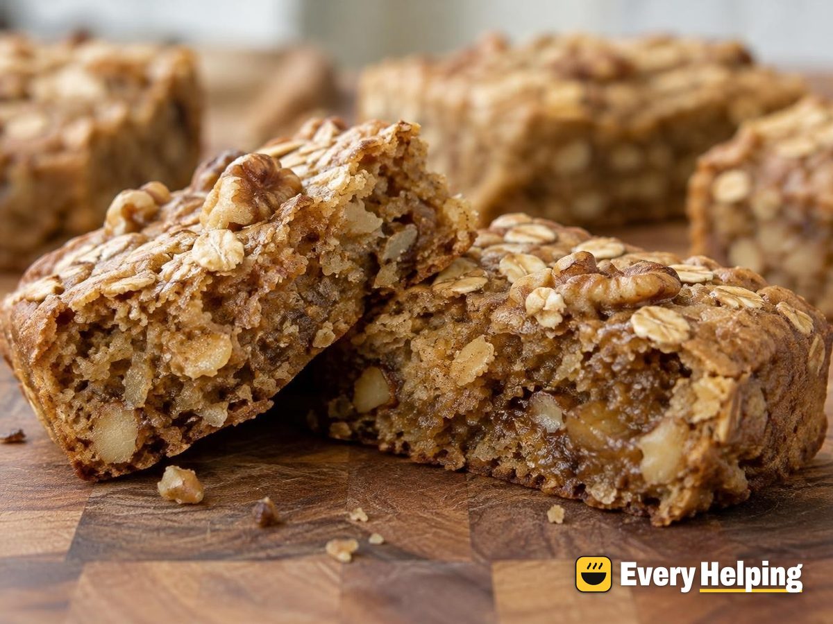 Maple Walnut Oat Blondie Brownies