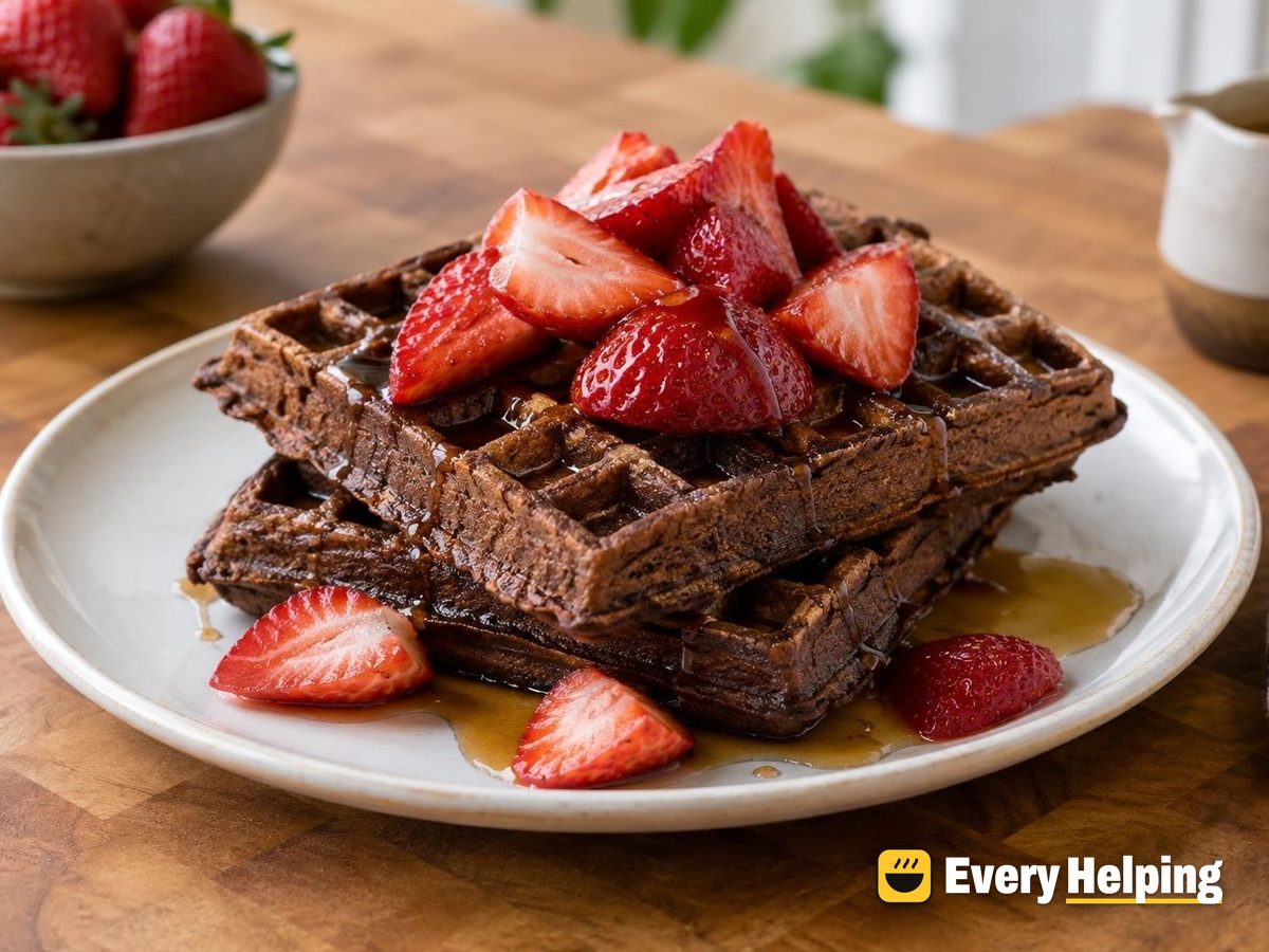 Oven-Baked Mocha Greek Yogurt Waffles