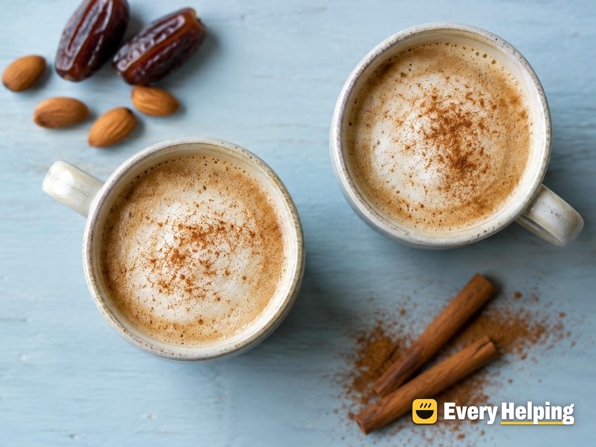 Cinnamon Almond Milk Latte with Date Syrup
