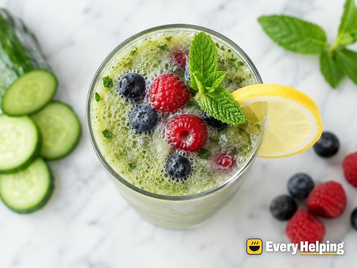 Cucumber Mint Lemonade Sparkler with Berries