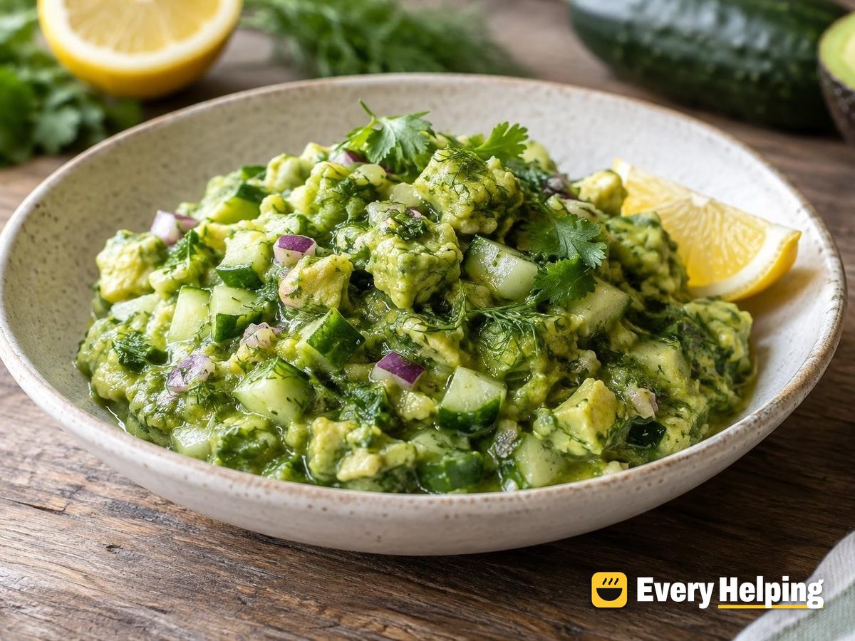Chunky Avocado Cucumber Lemon-Herb Dressing