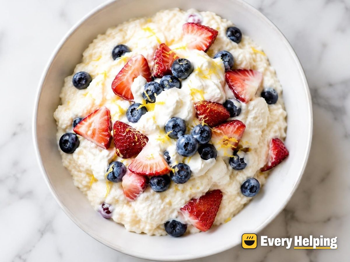 Lemony Vanilla Rice Pudding with Berries